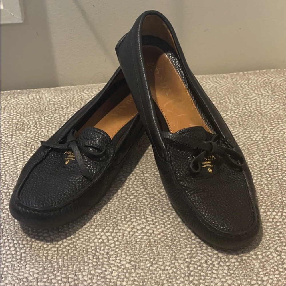 Prada black loafers
